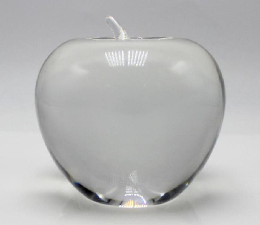 Tiffany & Co. Apple NY NY Shaped Crystal Paperweight: Tiffany & Co. Apple Shaped Crystal Paperweight. 3" h