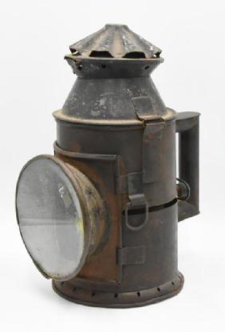 Antique Railroad Lantern: 11.5H X 9D X 5.5W