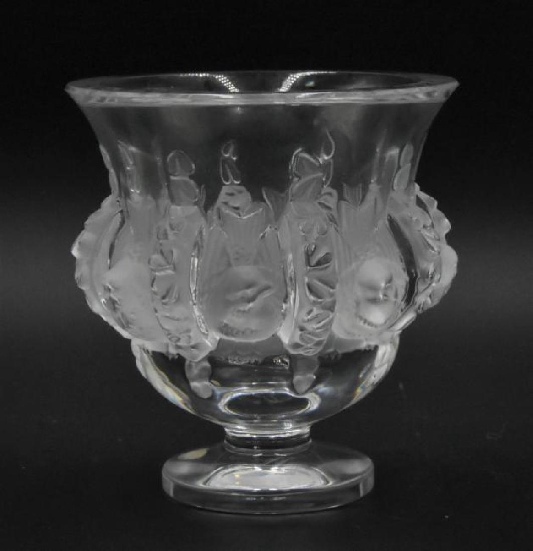 Lalique Dampierre Footed Vase: Lalique Dampierre Footed Vase. 5" h x 4.5" diameter