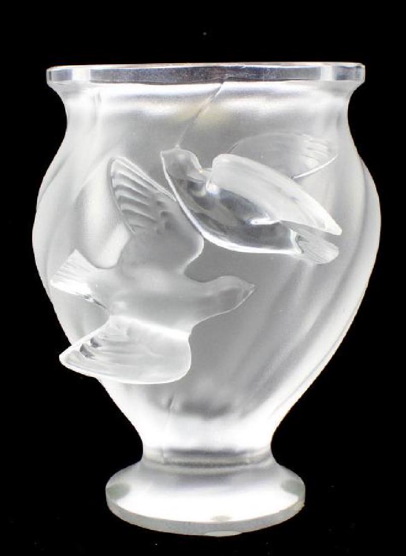 Lalique Rosine Bird Vase: Lalique Rosine Bird Vase. 5" h
