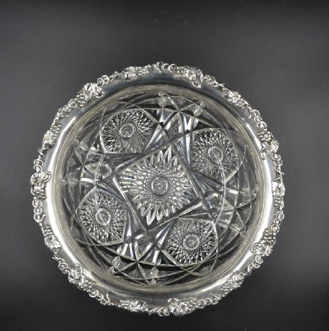 Bigelow Kennard & Co Sterling Sliver Rimmed, Crystal: Vintage, Stamped, Fine Sterling 1900s the finest craftsmanship. German Crystal Size 11 1/2"DI X 3 1/2"High inches