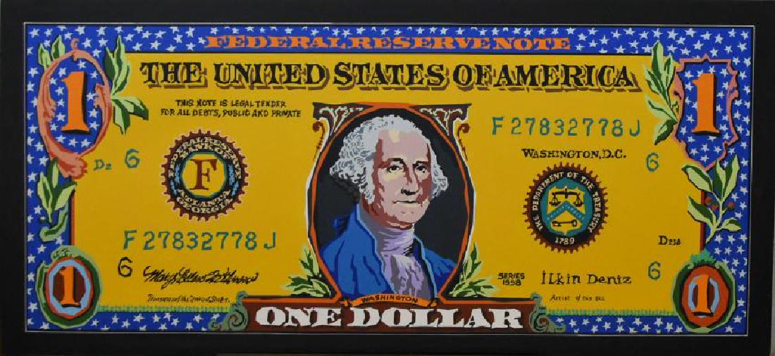 Ilkin Deniz Original One Dollar: Acrylic on canvas, signed lower right 30.5"H x 66"W
