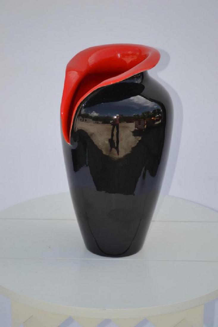 Murano Hand Blown Glass Vase: 12" H