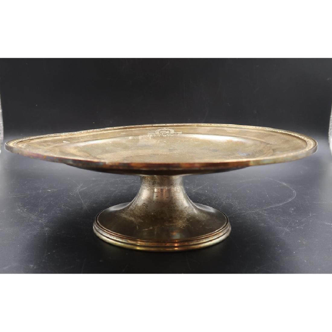 Silver soldered Fontainebleau cake dish: [10in./4in.] (Made by international)