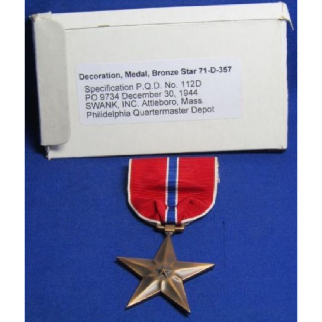 WWII 1944 Bronze Star Medal With Original Box by Swank: Both the Medal and Original box are in excellent condition