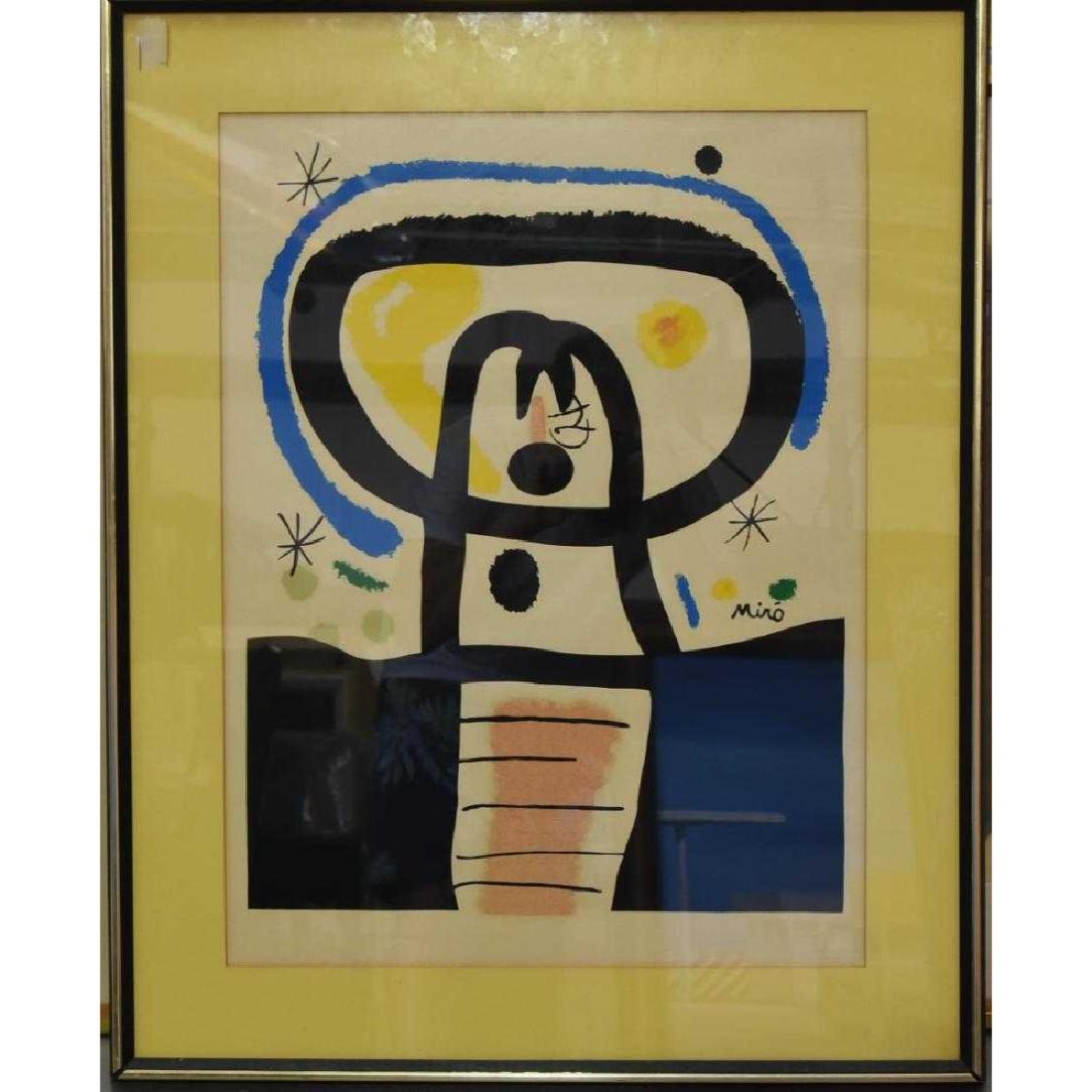 Joan Miro Art Work Lithograph Framed: Size of Frame 25W x 31H size of Artwork 18.5W x 24.5H