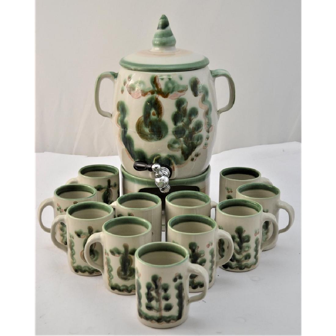Hadley Art Potter - Server & Cups: 15 inches high (AP) - 10 cups