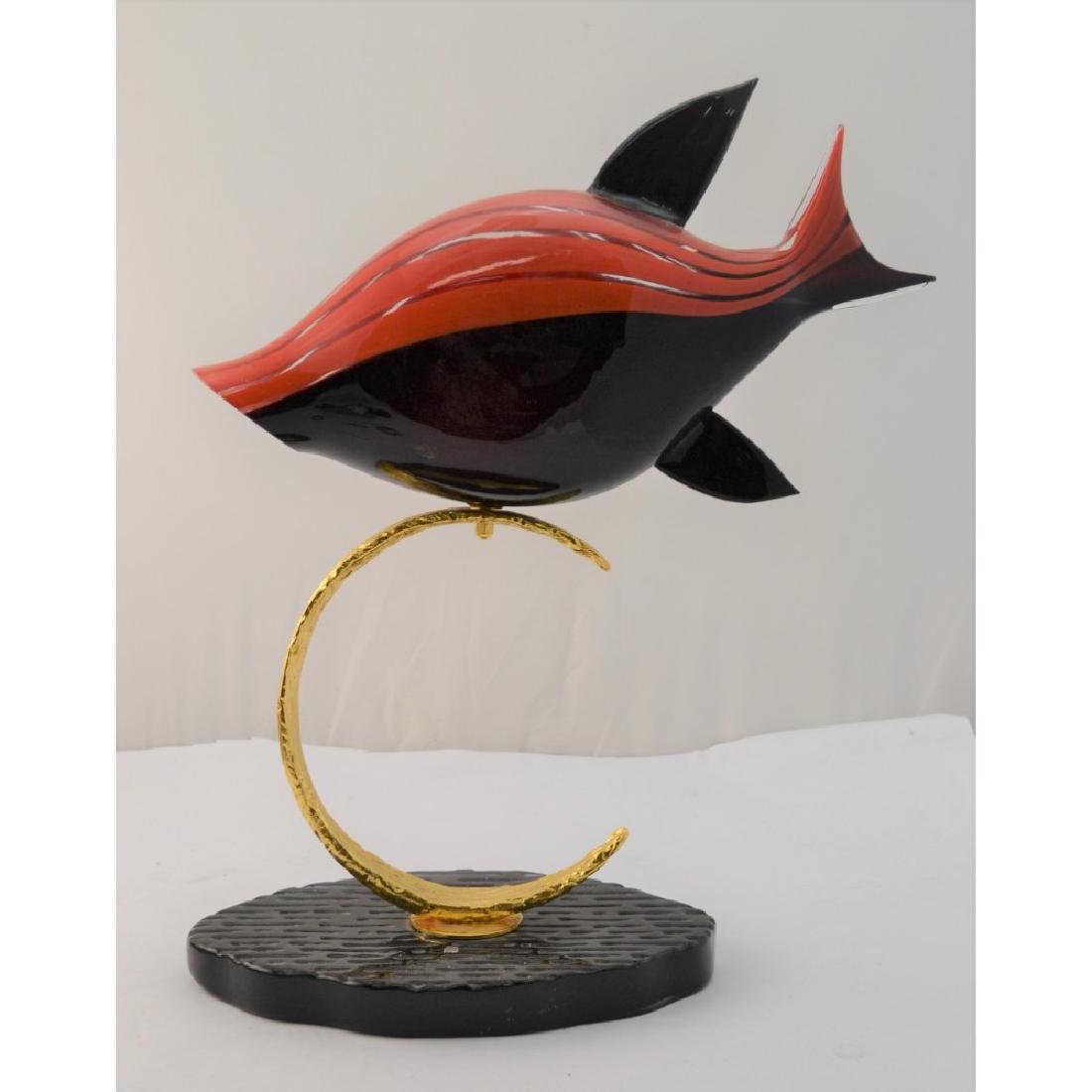 Murano Glass Fish - Zanetti/Vetri: 19.25 inches high x 19.25 long - bas 8 inches wide x 11.75 inches long