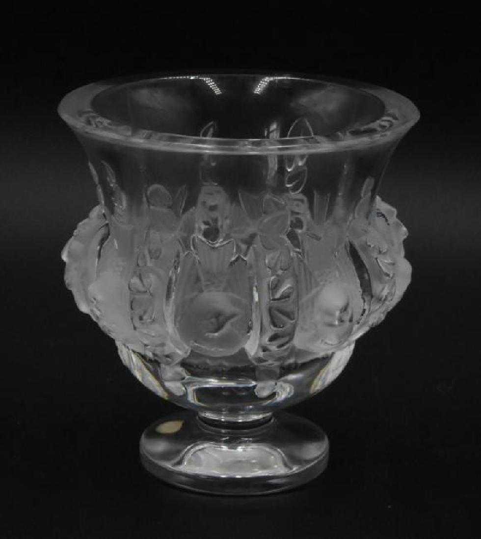 Lalique Dampierre Footed Vase: Lalique Dampierre Footed Vase. 5" h x 4.5" diameter