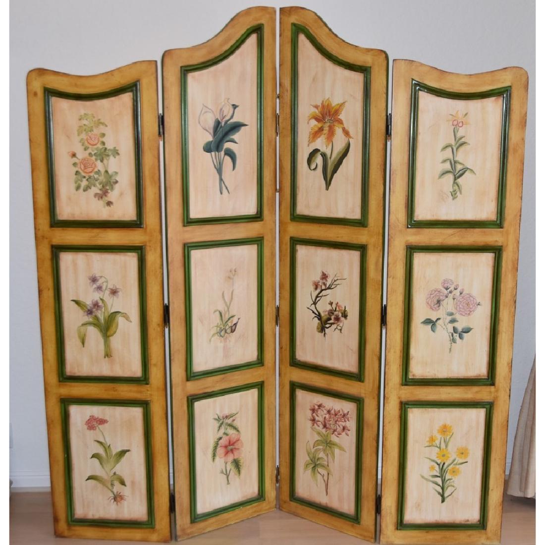 4 Panel Screen/Room Divider decorated with hand painted (1 of 3)