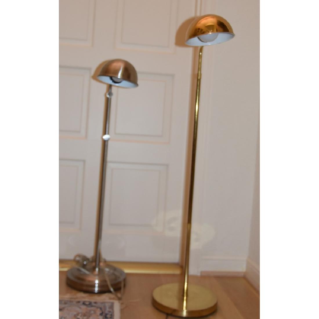 2 Brass & 1 Silver Floor Lamp- Adjustable (1 of 2)