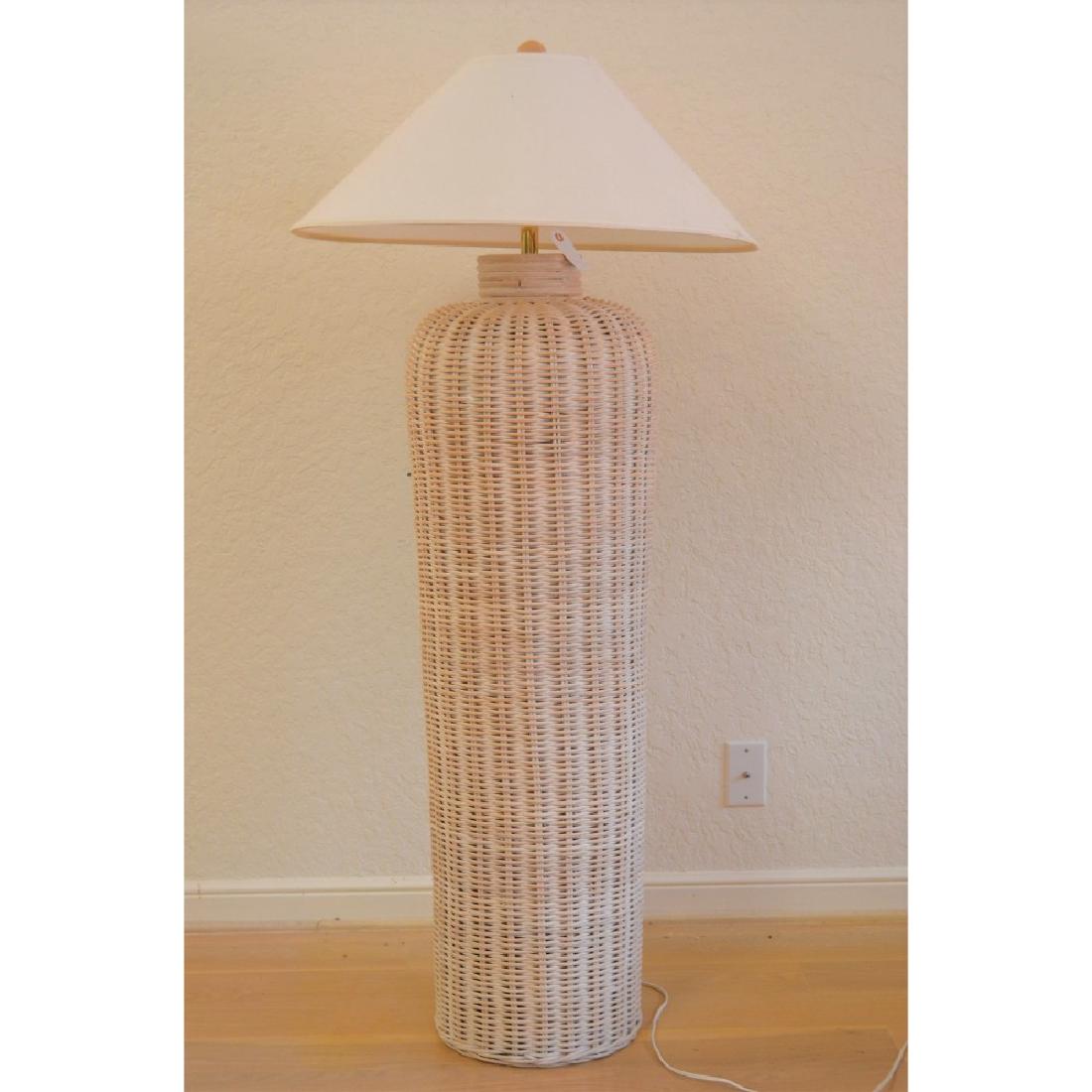 white wicker lamp shade