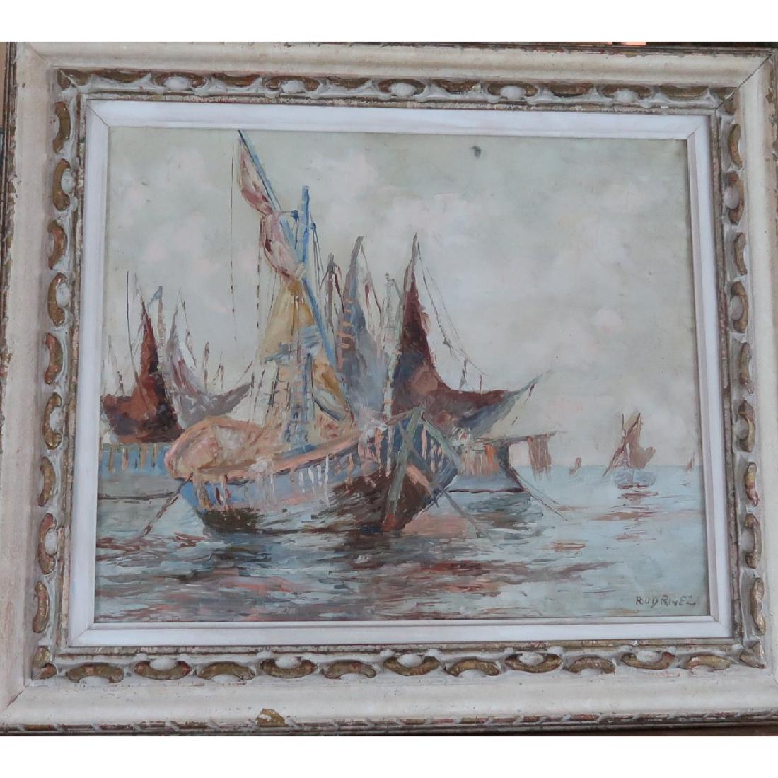 Rodriges (1951-) Oil ON Canvase Signed Low Right: 19 1/8" X 23 1/8" picture, 27" X 30 3/4" Frame