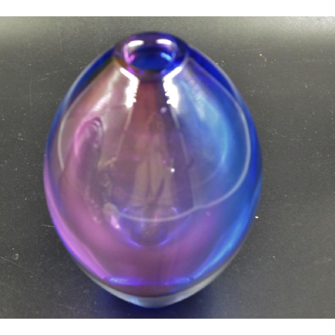 Orrefors Ombre Vase - Blues and Purples - narrow neck: 6.5H " X 4.5W