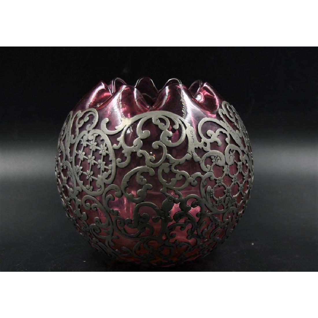 Purple Vase with Silver Filigree Case - good (1 of 3)