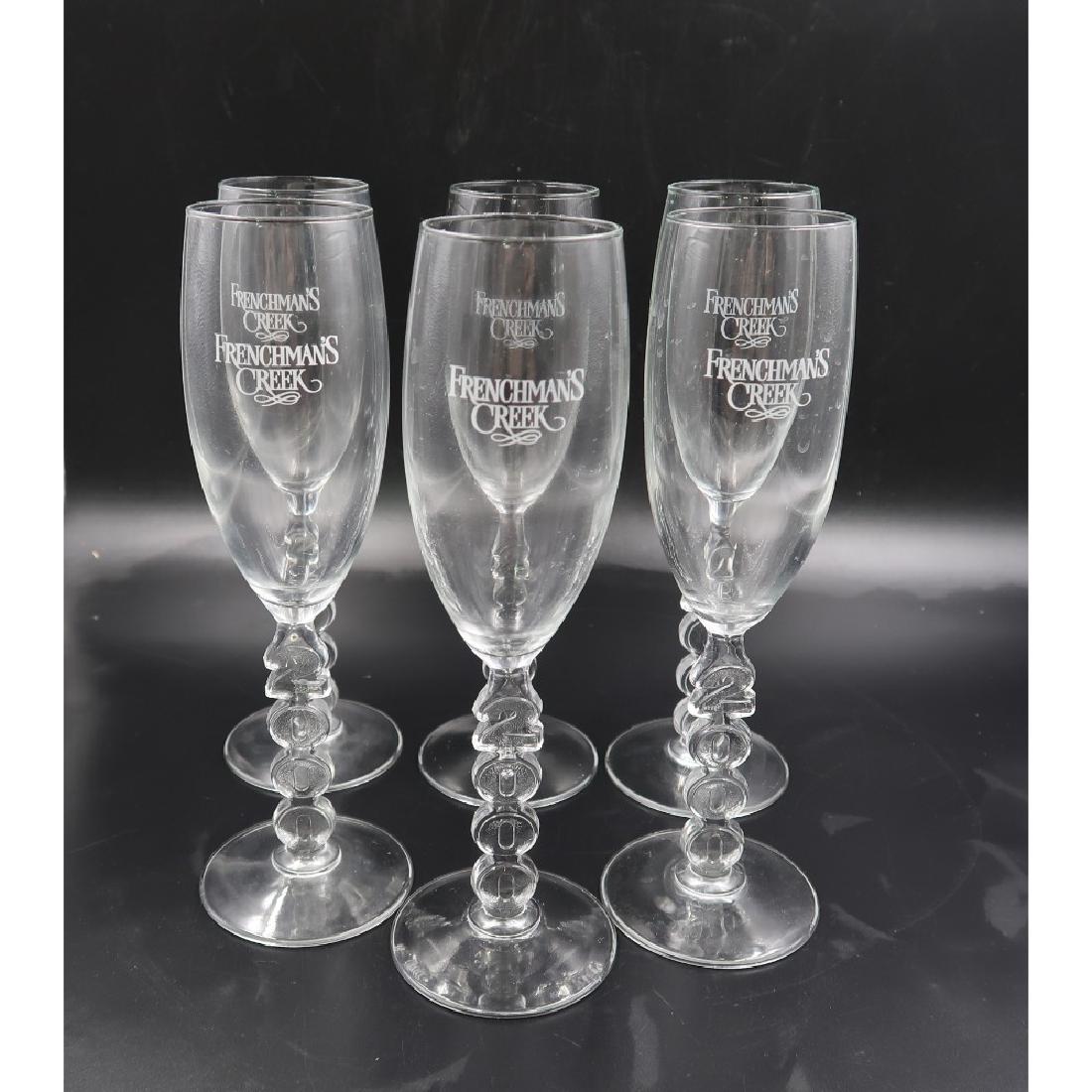 (6) Frenchman's Creek Champagne glasses: 9.25"
