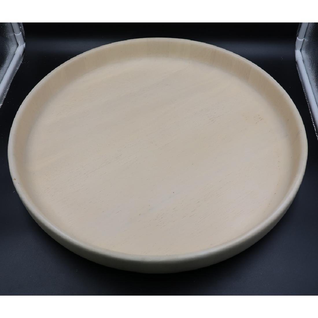 Dansk round wooden salad bowl: 19" H