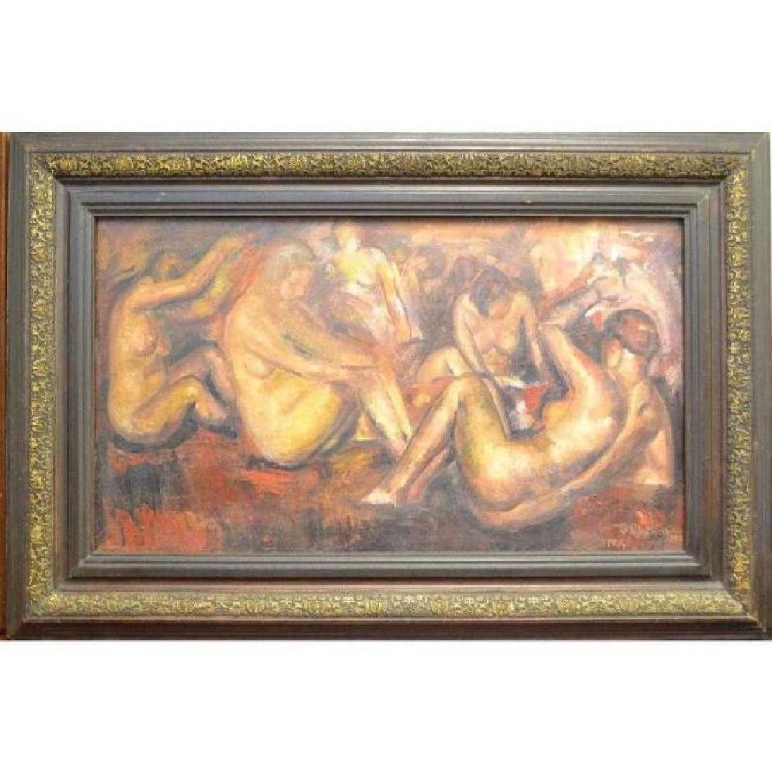 Russian Art, In the Manner of Grigory Gluckmann: Frame 34.5" x 23.5" Picture 27.5" x 16"