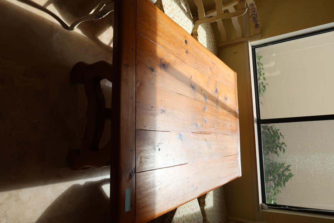 Pine Plank Thick Trestle French Style Table (1 of 2)