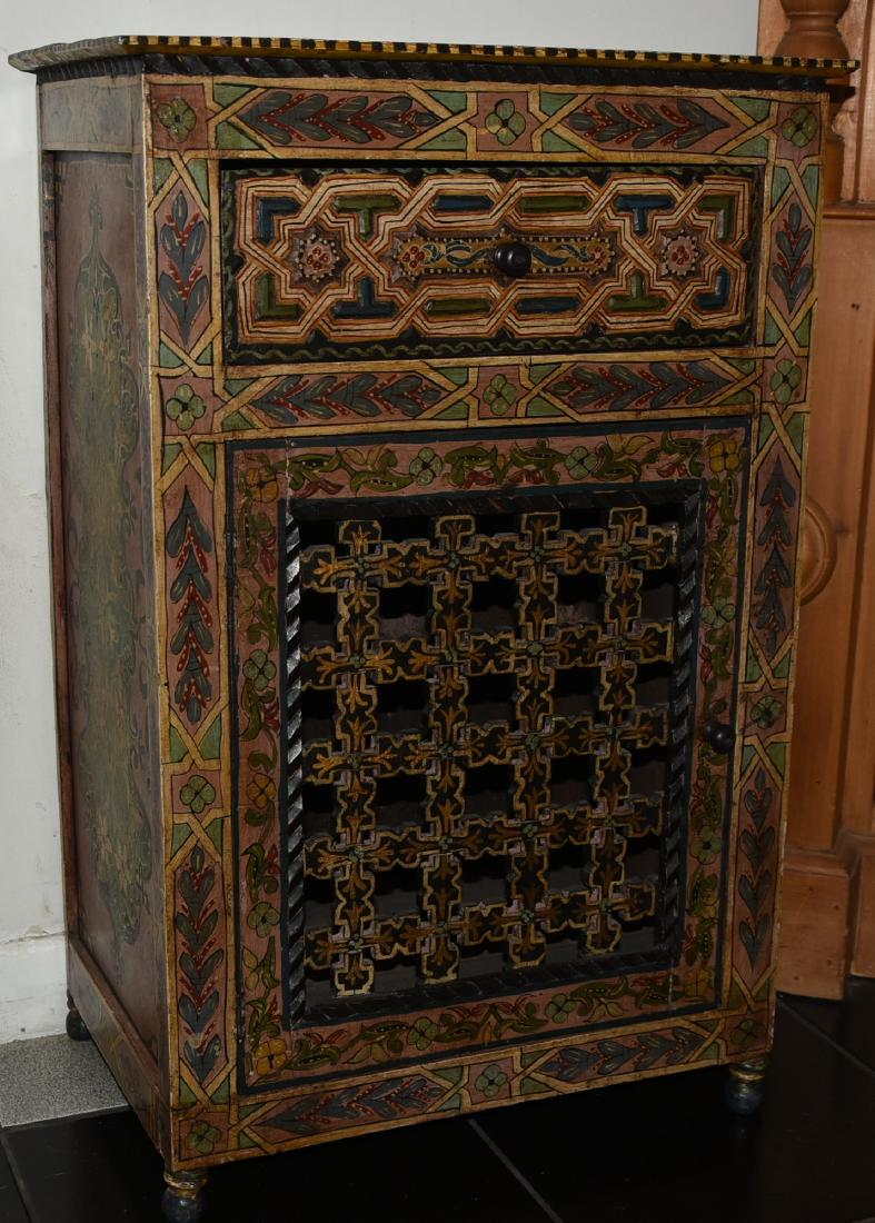 Hand-painted Antique French Moroccan Frack Front: 28" h x 18.5" w x 11.5" depth.
