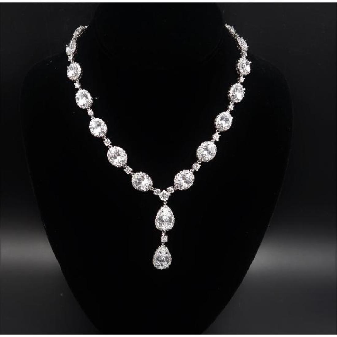 Diamond Cut Drop pendant necklace: Diamond Cut Drop pendant necklace. 16" Necklace, 2" drop pendant. Lobster Claw Clasp. Stone Sizes: 5mm-15mm. 44.3g