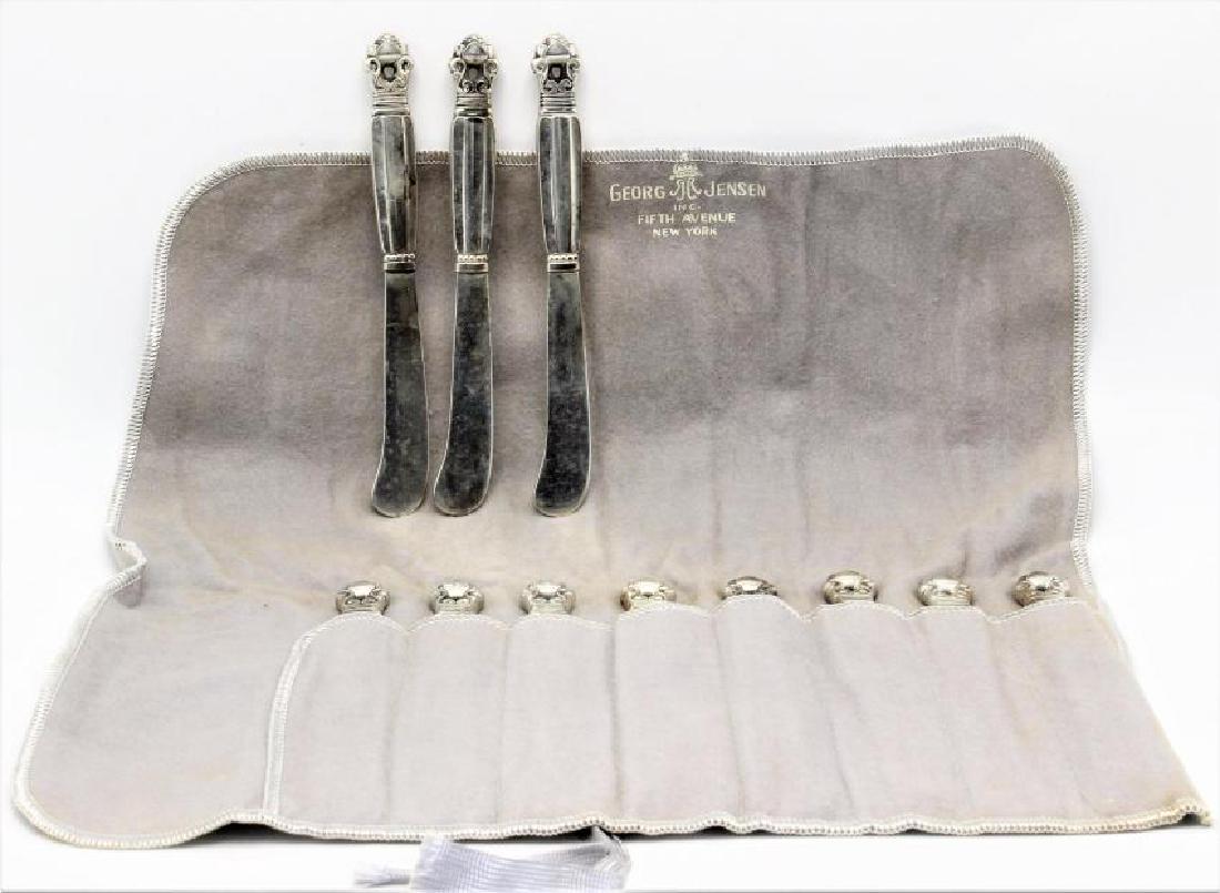 11 pcs georg jensen sterling silver acorn knives: 11 pcs georg jensen sterling silver acorn knives. 5 3/8"L approx 6 oz
