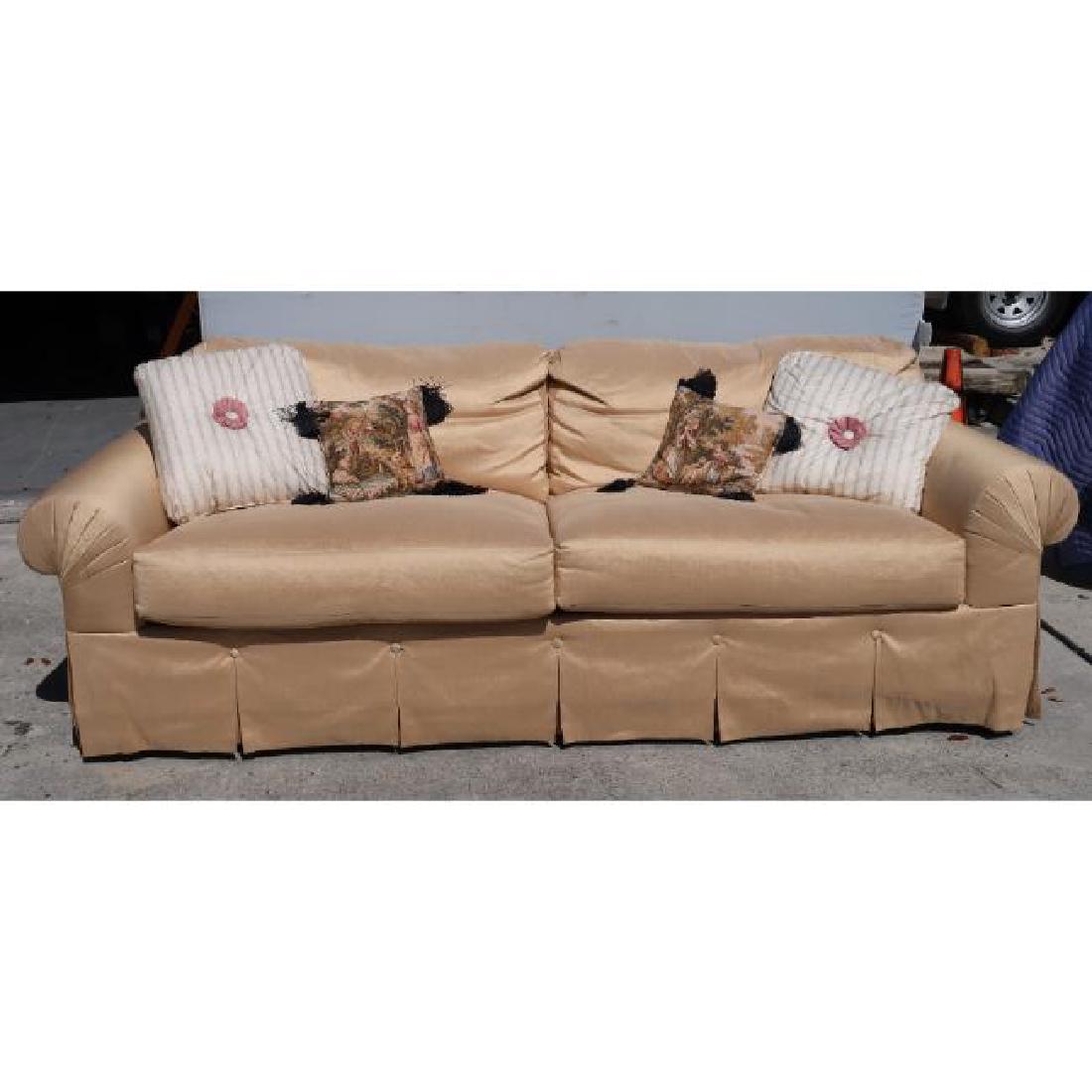 Raw Silk Gold Sofa: Yellow raw silk - 90 inches long - 38 inches deep - 33 inches high - Exquisite