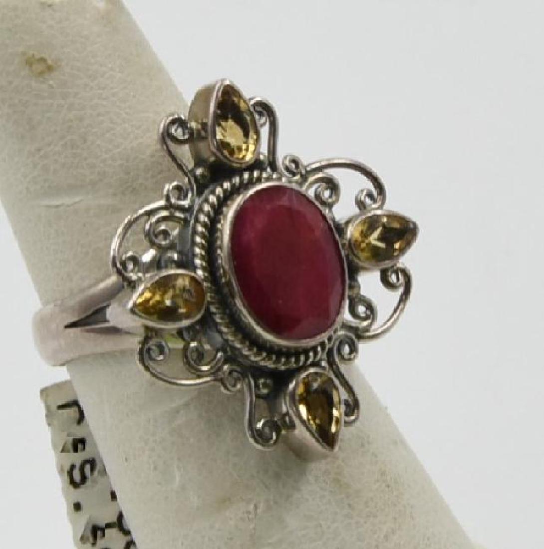 Semi-Precious Red Stone Ring (1 of 2)