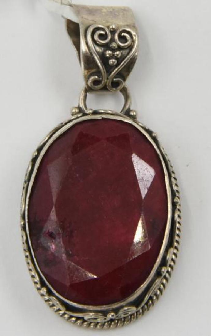 Sterling & Ruby Pendant (1 of 2)