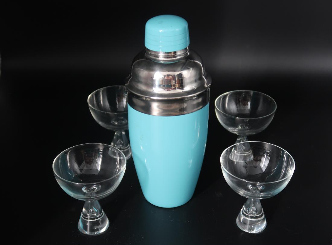 Cocktail Shaker Set with 4 Cups1960s (1 of 3)