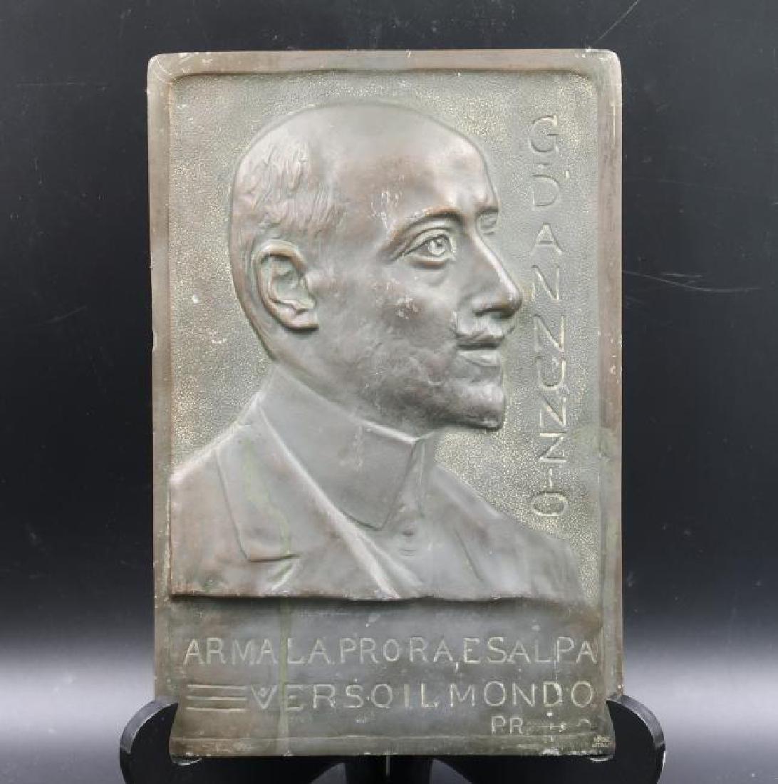 Bronze Relief Plaque of Gabriele D'Annunzio (1 of 2)