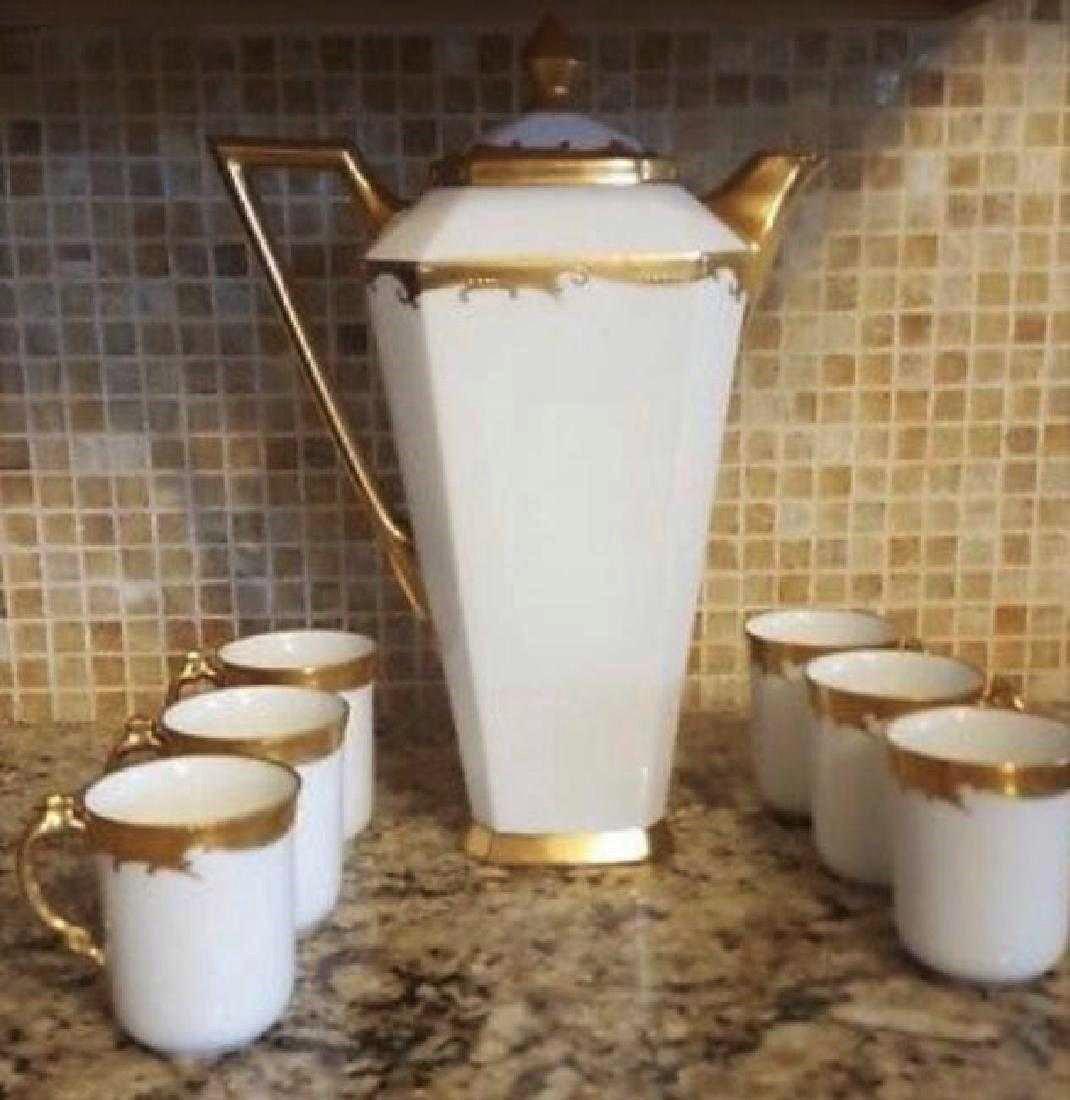 Antique Limoges France porcelain Chocolate Pot set (1 of 4)