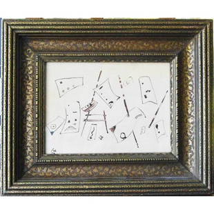 Wassily Kandinsky (1866-1944) Ink on paper Signed: Drawing Indian Ink 8, Watercolor size; 7 13/16" X 10 5/8" From the Dresbach Estate Palm Beach, Florida 1940sthis is an ORIGINAL Wassily Kandinsky.