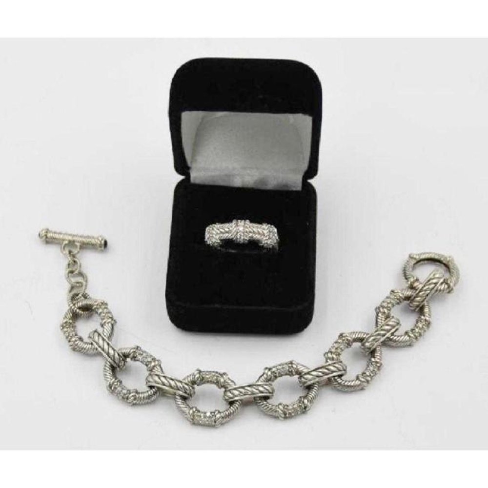 Judith Ripka 925 Silver Ring and Bracelet (1 of 7)