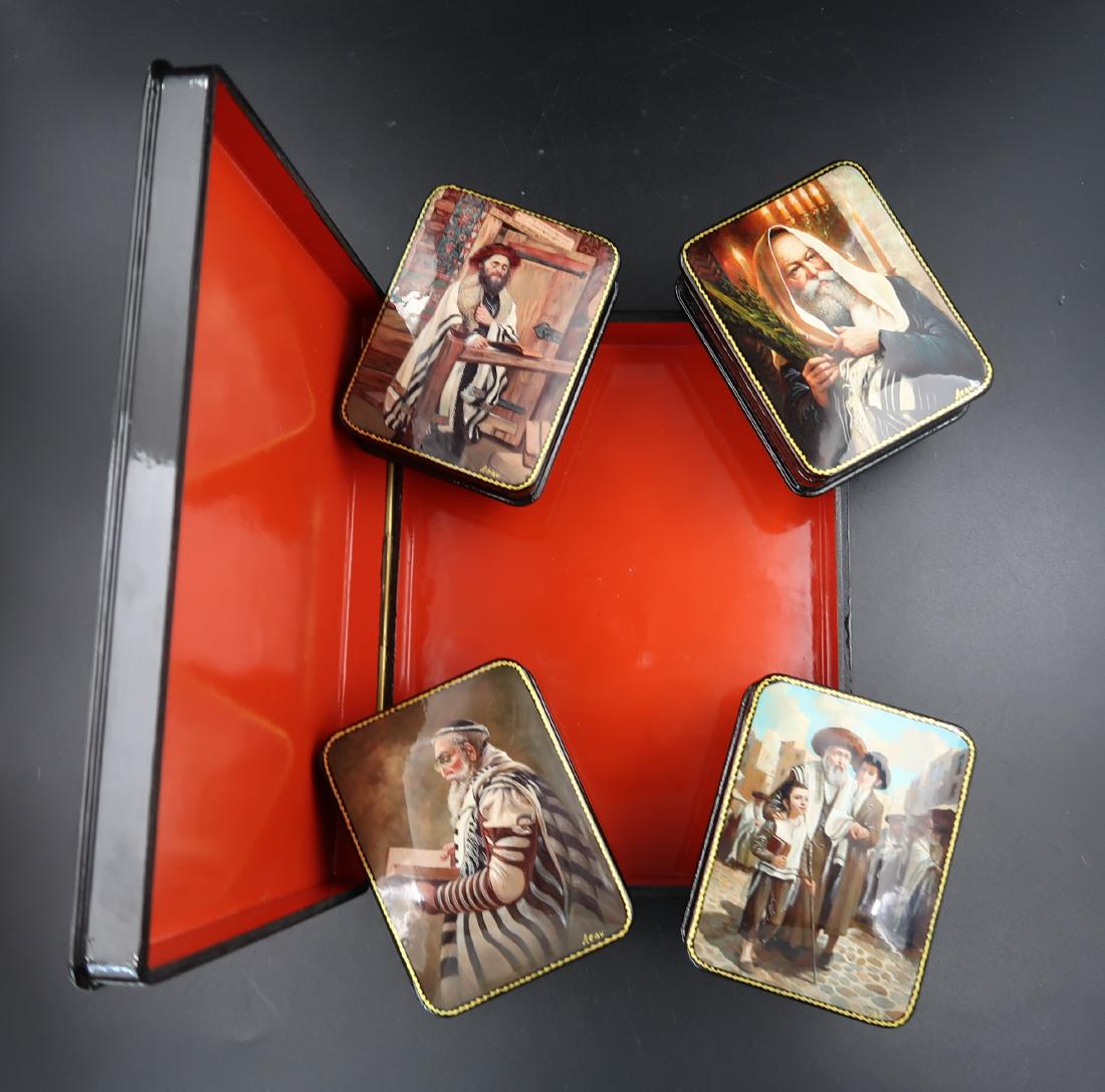5 Boxes Russian Lacquer boxes Vintage (1 of 3)