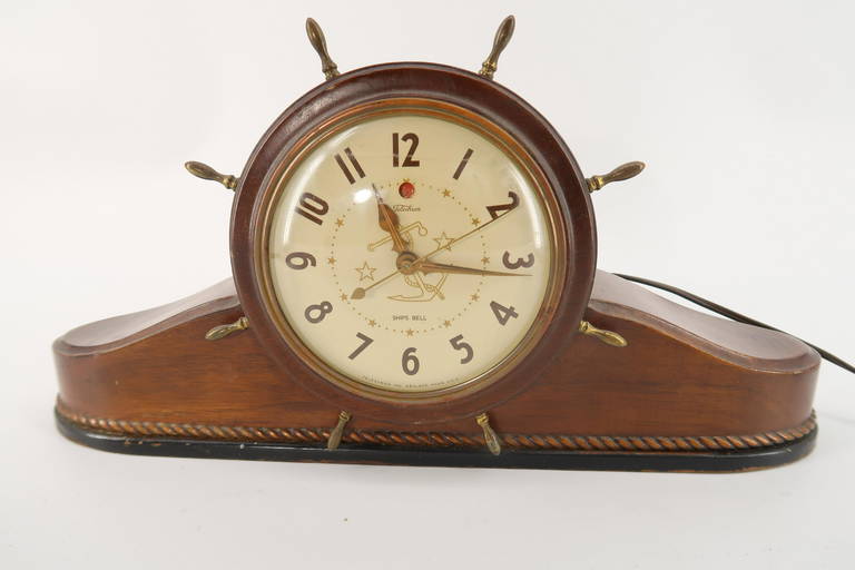 Telechron Inc. Ashland Mass Ships Bell Mantal Clock