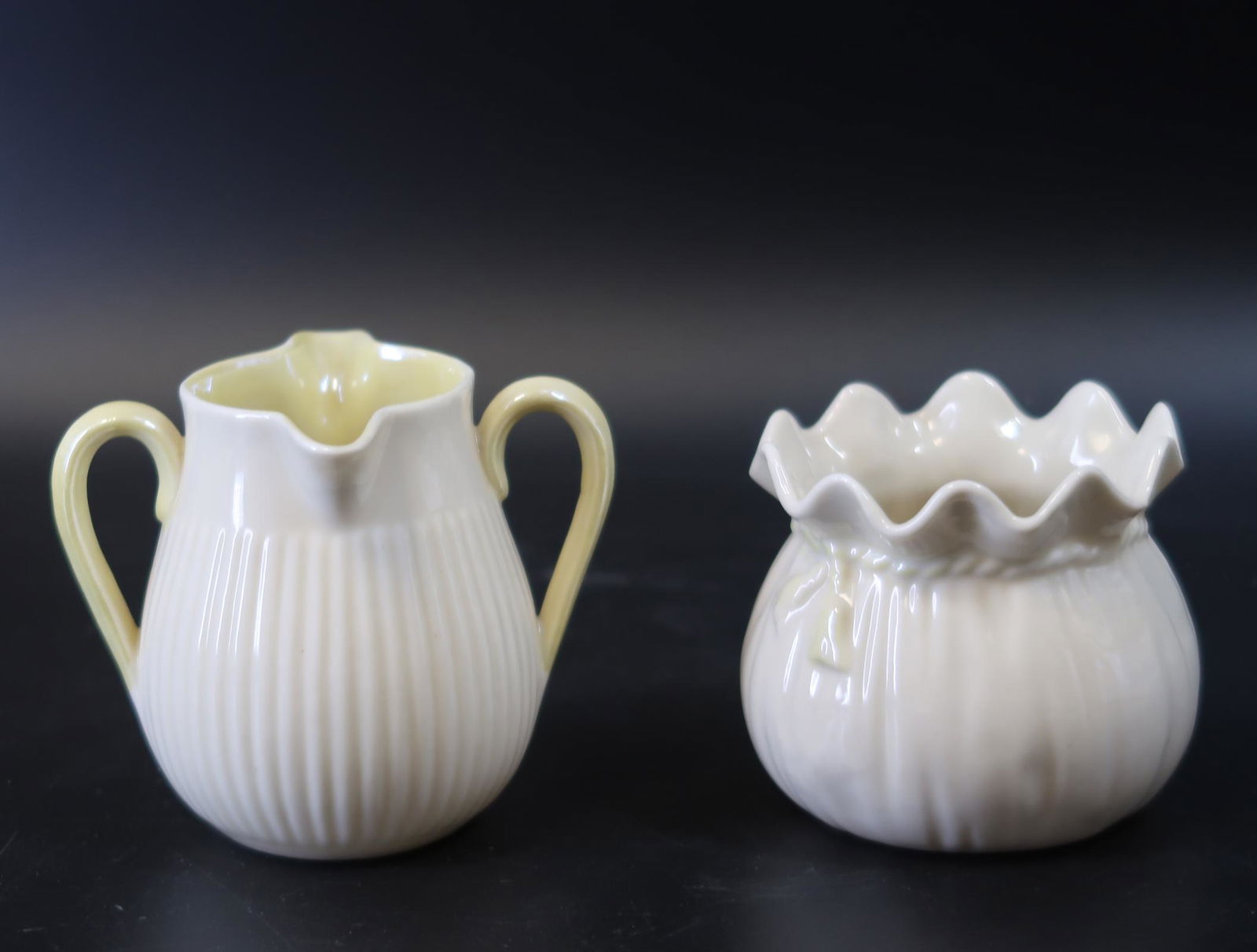 Belleek Collectors Creamer and Sugar Bowl (1 of 5)