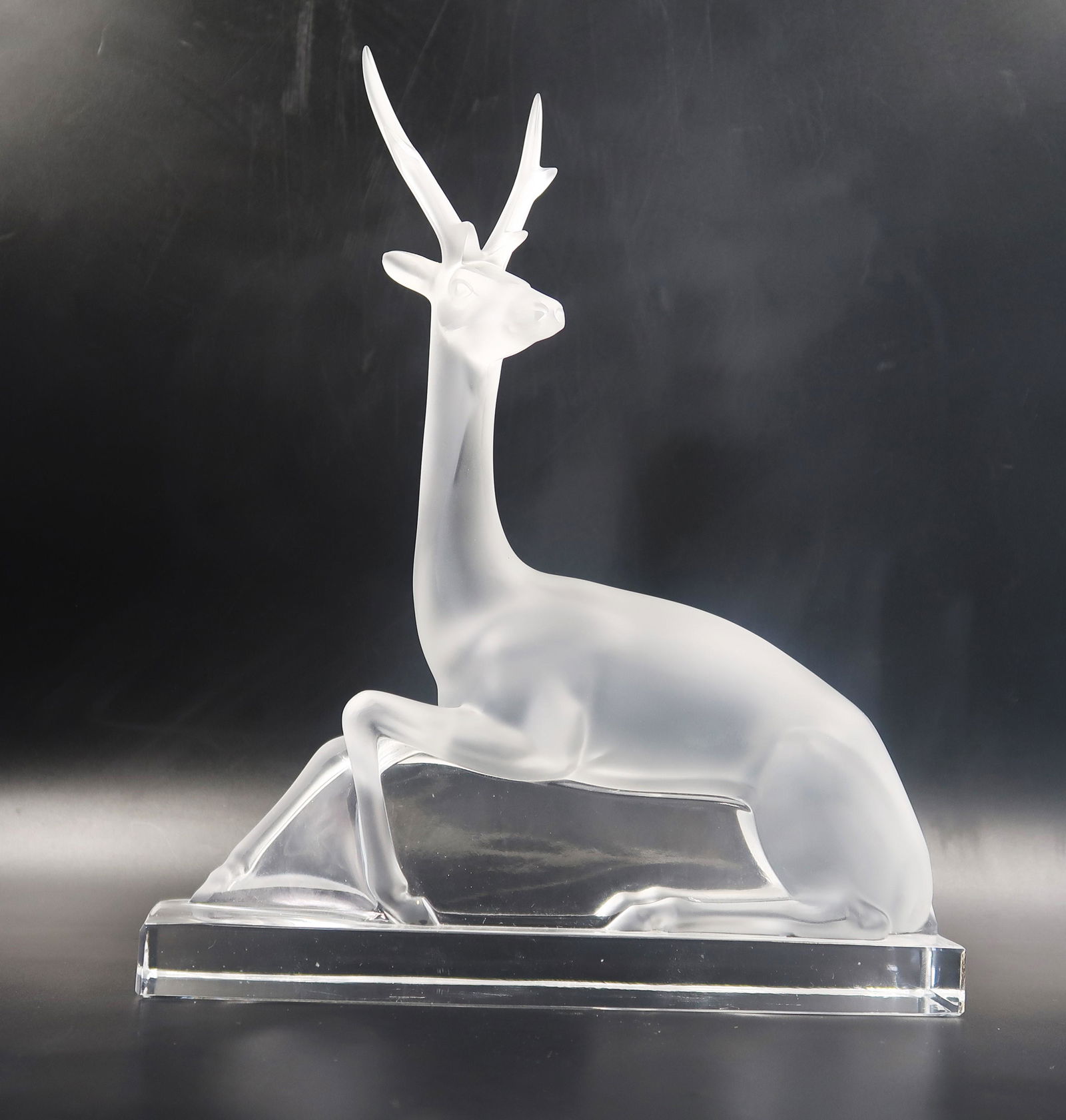 Lalique Lage French Crystal Sculpture Cerf Stag Deer (1 of 7)