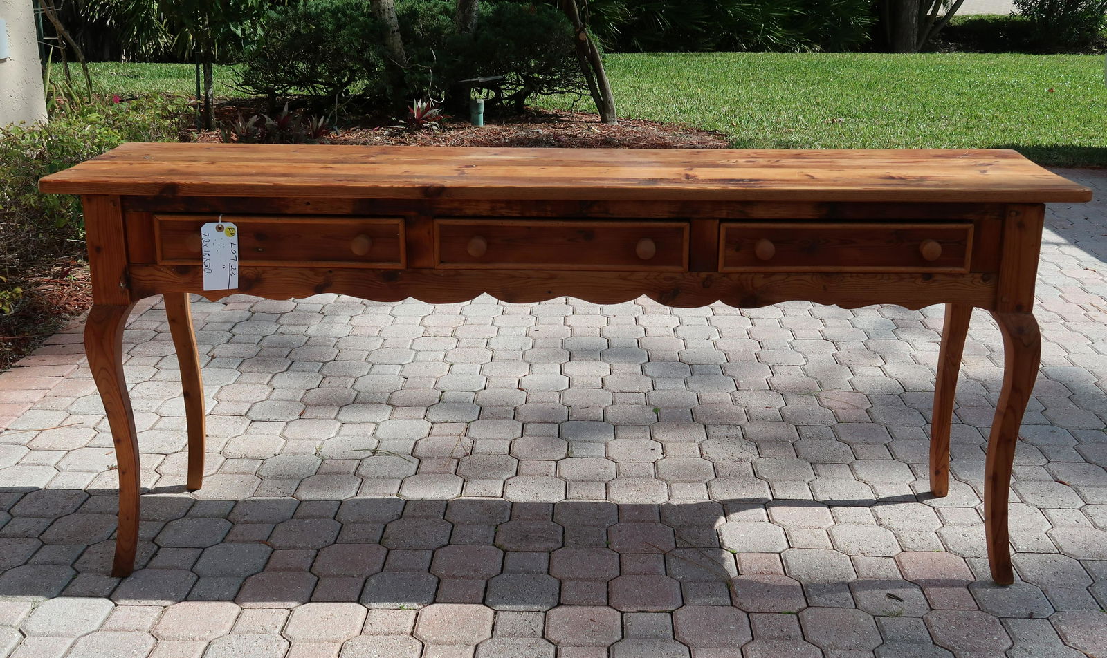 Pine Side Colonial  Credenza 3 draw table (1 of 3)