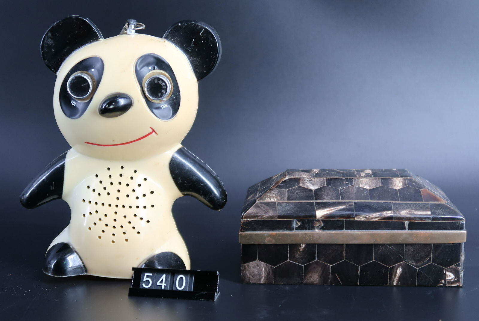 Cut Marble Trinket Box & Panda Bear Radio (1 of 3)