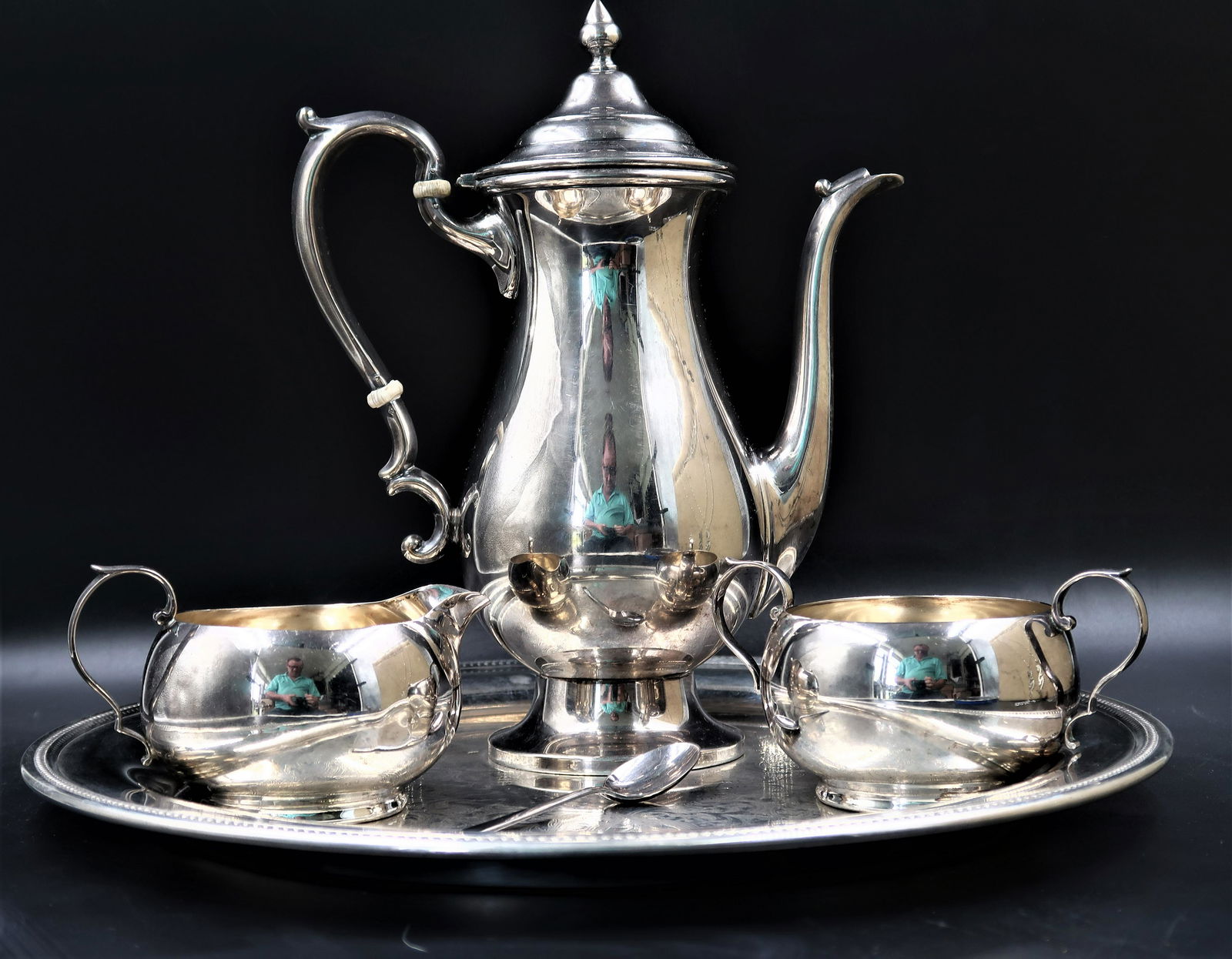 Vintage Sterling Silver Tea set 5 piece Sterling (1 of 5)