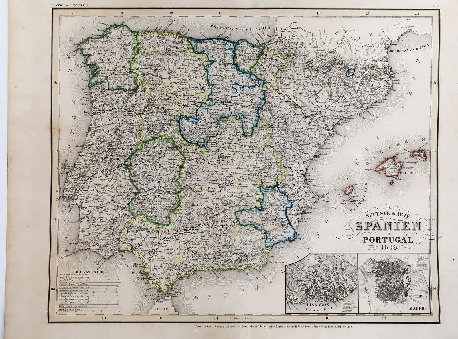1843 Map SPANIEN und Portugal (1 of 5)