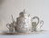 GERMAN MARK 800 STERLING SILVER" TEA SET W/TRAY 4PCS. - 4