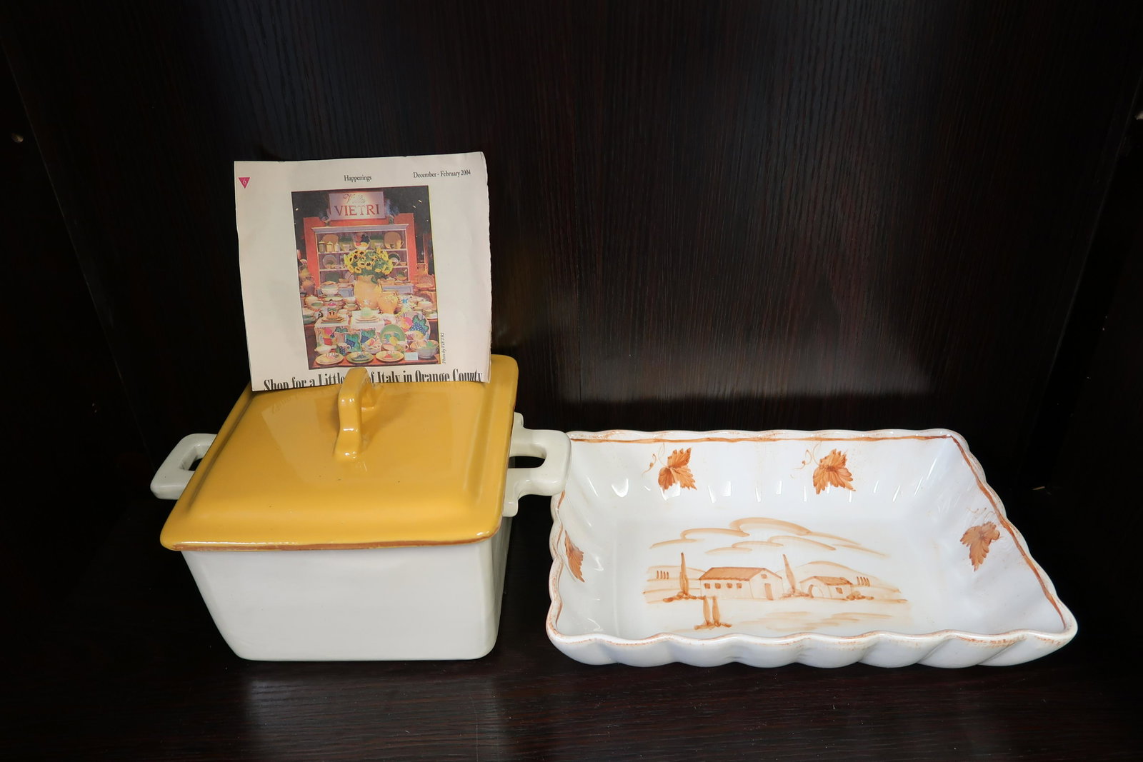 VIETRI Collection: Vintage Porcelain Square Bon Bon Dish and Square plate made from Italy Vietri collection