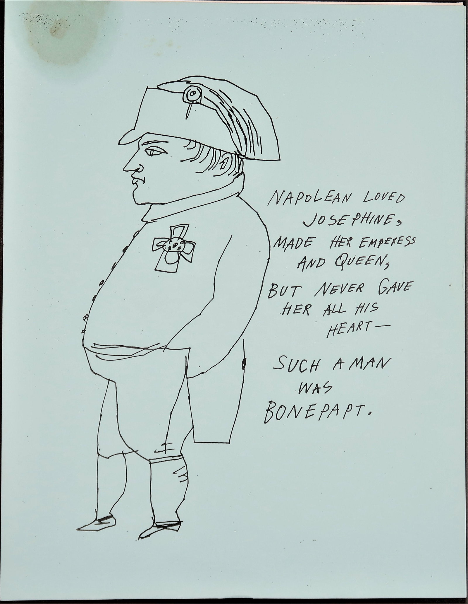 Andy Warlhol: ORIGINAL LITHO 19 56 "Napolean": W / Cert. Authentisity " Andy Warlhol", foundation from Tony Bennett collection 11" X 8 1/2". (25) in the letter Press Set, CMA from owner estate Art Collecter