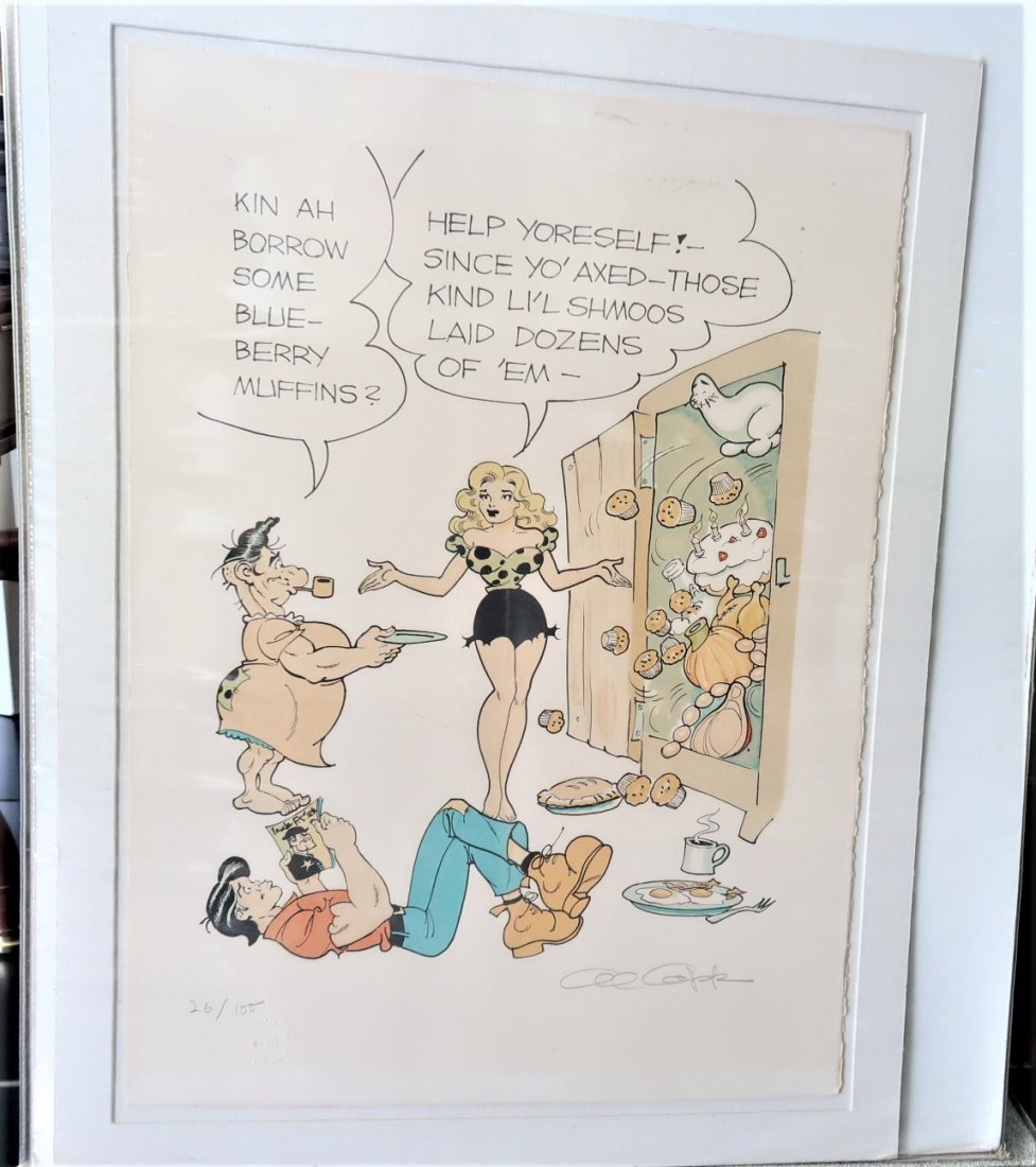 Al Capp (1909-19790 Li: Size 29" X 21 1/2" on cardstock Paper Rich Colors Appeared in News Papers 1934-1977 rare Beautiful