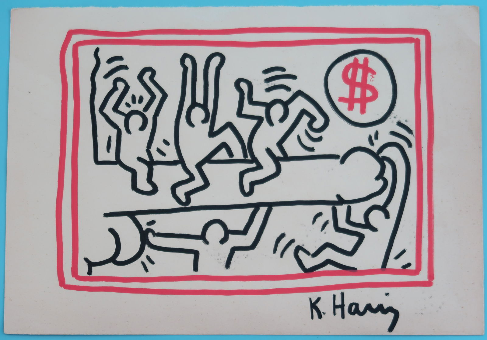 Keith Haring  Original "The Money Shot" Marker on Paper (1 of 4)