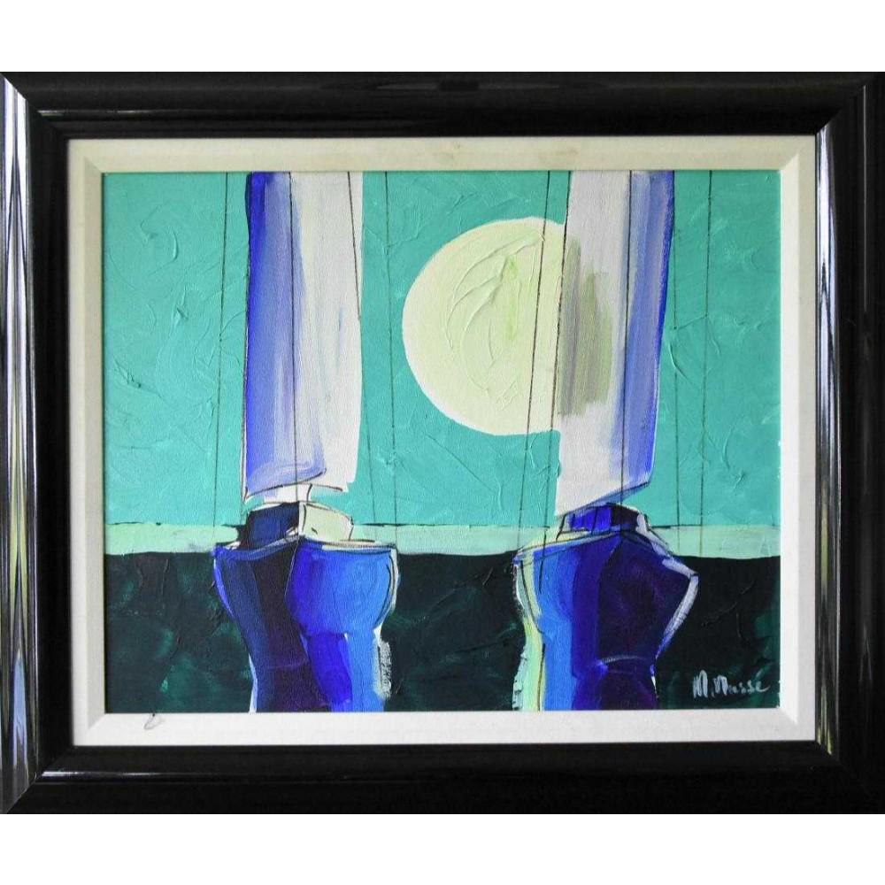 M. Masse. "Green Dawn" Original Acrylic on Canvas: Original Acrylic on Canvas by M. Masse Signed lower right measures 20" x 16"