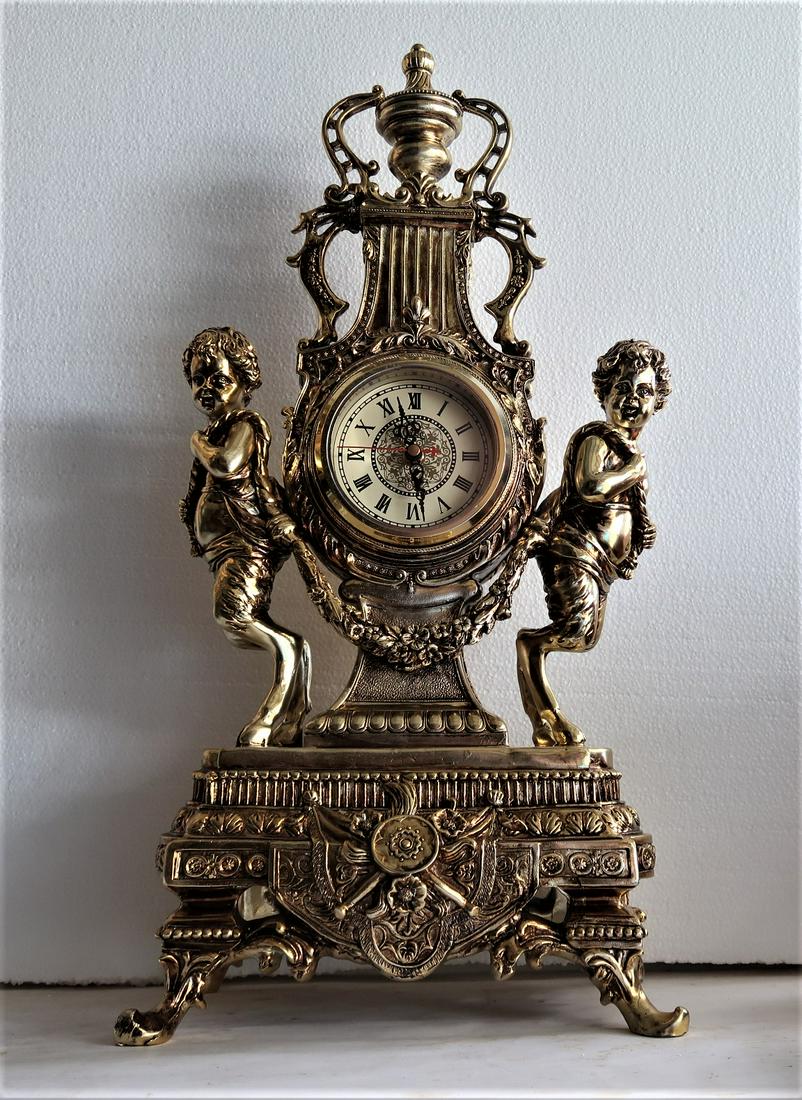 Louis Xv Style Faux Gold Leaf Figural Clock (1 of 8)
