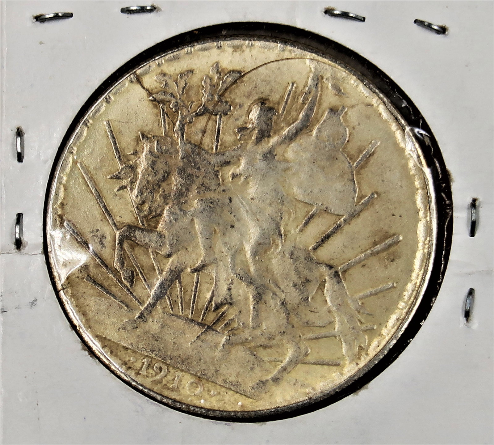 Mexican 1910 Silver 1 UnPeso Caballito Crown Mint: Silver Dollar size coin size Uncertified Very Nice